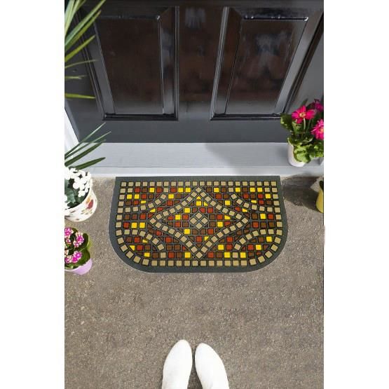 Giz Home İtalyan Format Kapı Paspası 40X68 Kahve Yarımay