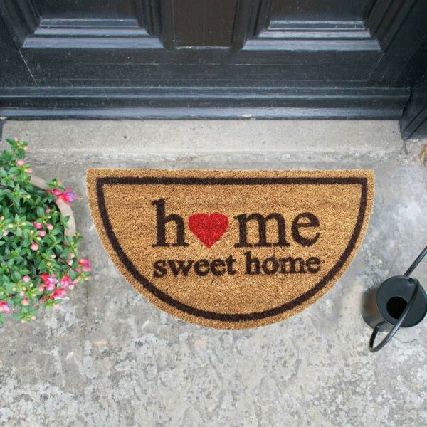 Giz Home Koko Kapı Paspası 33X60 Yarımay Bej Home Sweet Home