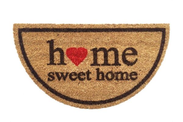 Giz Home Koko Kapı Paspası 33X60 Yarımay Bej Home Sweet Home