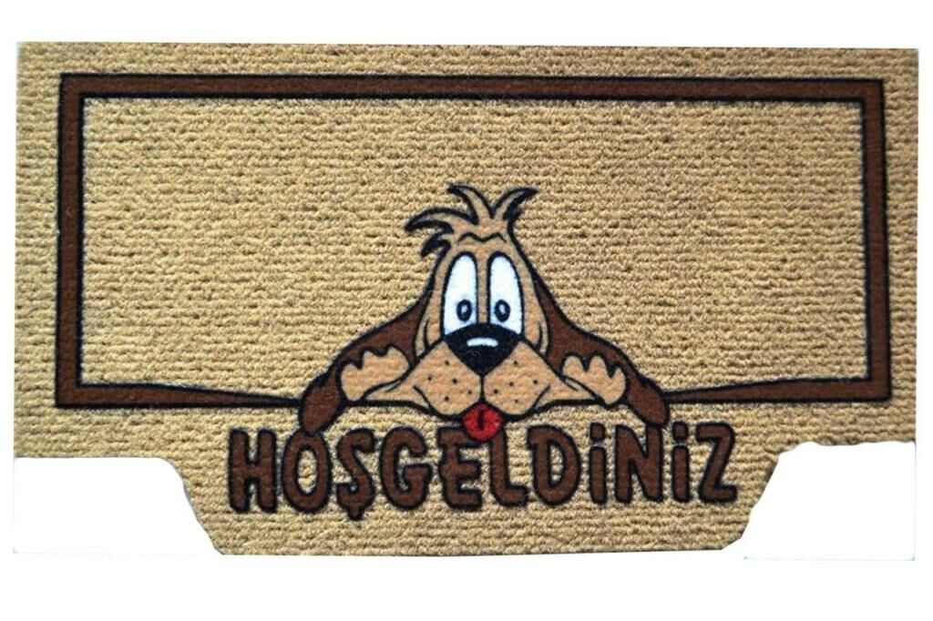 Giz Home İtalyan Kokardo Kapı Paspası 40X70 Happy Dog