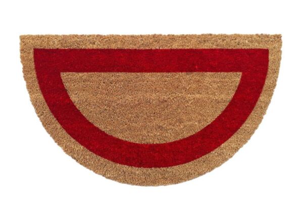 Giz Home Koko Kapı Paspası 40X70 Yarımay Bej Kırmızı Çerçeveli
