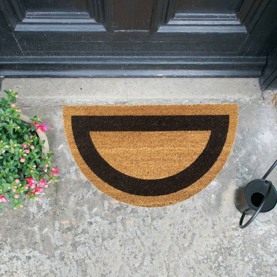 Giz Home Koko Kapı Paspası 40X70 Yarımay Bej Siyah Çerçeveli