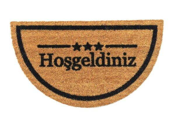 Giz Home Koko Kapı Paspası 40X70 Yarımay Bej Hoşgeldiniz