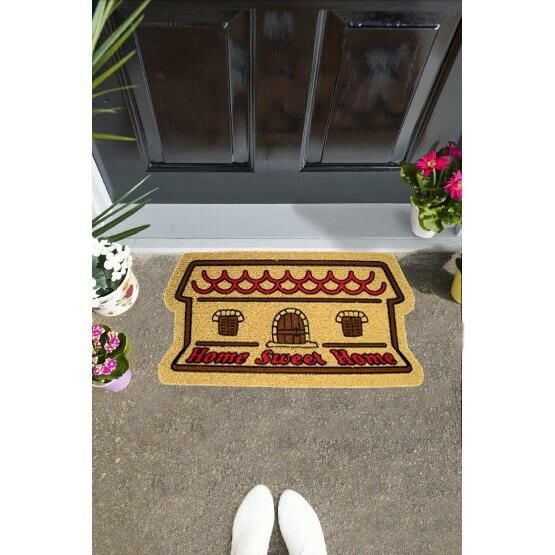 Giz Home İtalyan Kokardo Kapı Paspası 40X70 Home Sweet Home