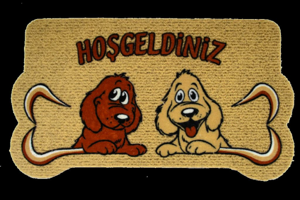 Giz Home İtalyan Kokardo Kapı Paspası 40X70 Welcome Köpekler