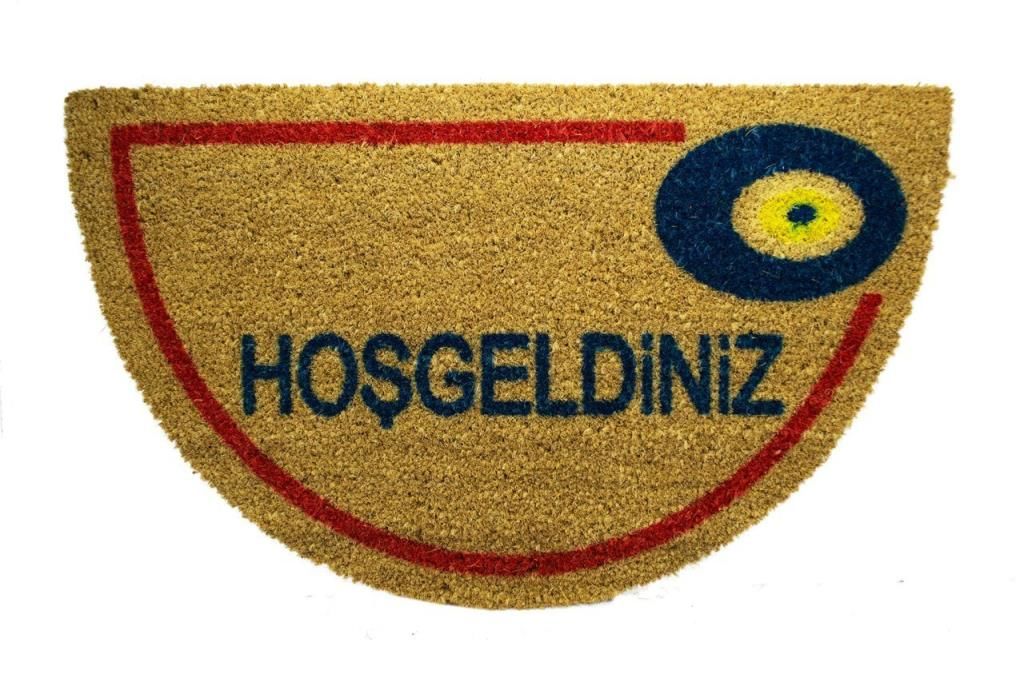 Giz Home Koko Kapı Paspası 40X70 Yarımay Hoşgeldin Nazar Boncuğu
