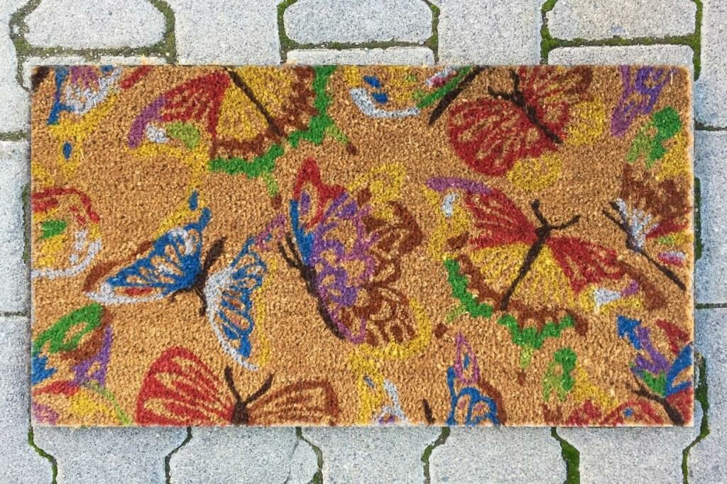 Giz Home Koko Kapı Paspası 40X70 Bej Renkli Kelebekler