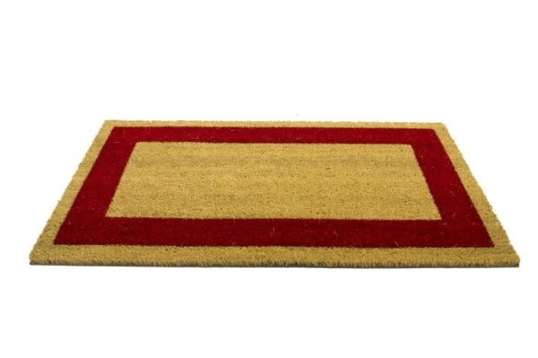 Giz Home Koko Kapı Paspası 40X70 Bej Kırmızı Çerçeveli