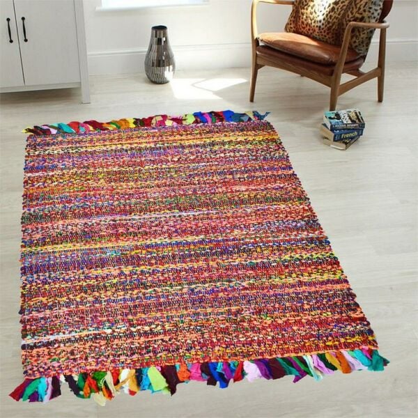 Giz Home Bolero Jüt Örgü Halı 120X180 D2-199 Dikdörtgen Püsküllü