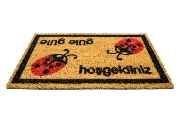 Giz Home Koko Kapı Paspası 40X70 Güle Güle Uğur Böcegı