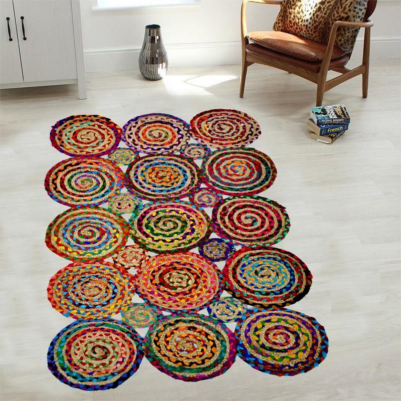 Giz Home Bolero Jüt Örgü Halı 80X140 D5-2211 Dikdörtgen Multi
