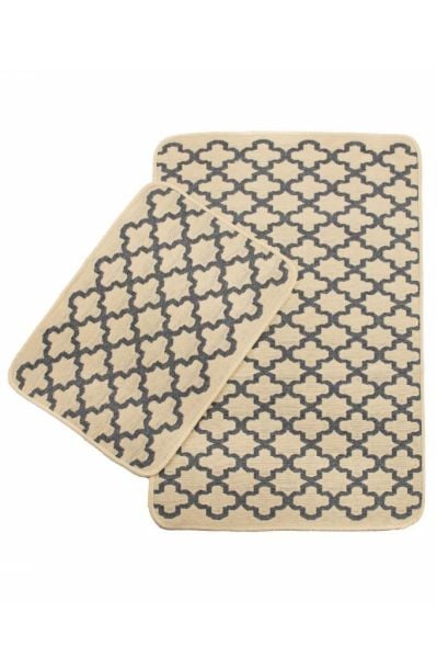 Giz Home Solo Klozet Takımı 2'Li Krem Gri Geometrı
