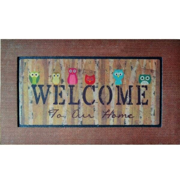 Giz Home Mozaik Kapı Paspası 45X75 Welcome Owis