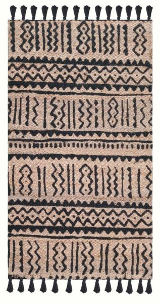 Giz Home Bolero Natural Jüt Halı X04-05 Black
