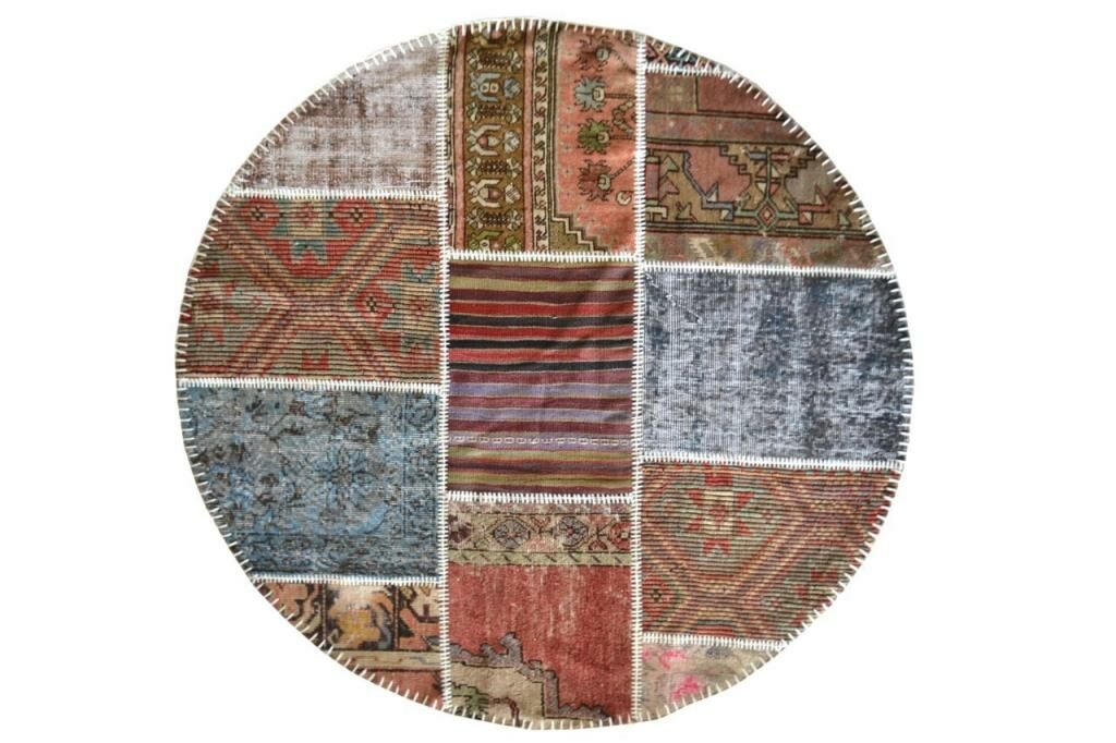 Giz Home Anadolu Patchwork El Örgüsü Halı 150X150