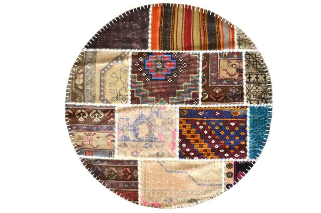 Giz Home Anadolu Patchwork El Örgüsü Halı 150X150
