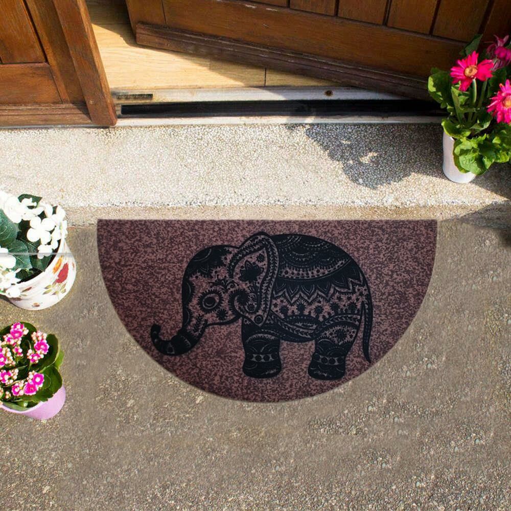 Giz Home Boyalı/Megan Kapı Paspası 40x75 Yarımay Kahve Fil