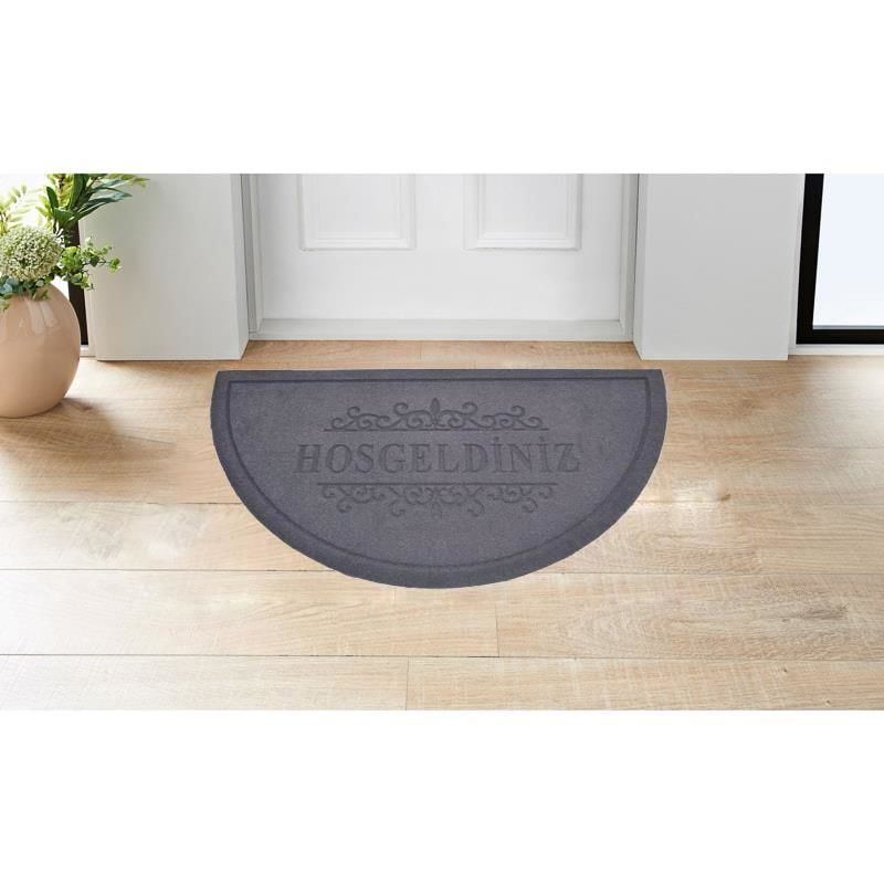 Giz Home Parga Yarımay Kapı Paspası 40X75 Mavi Hoşgeldiniz