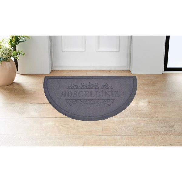 Giz Home Parga Yarımay Kapı Paspası 40X75 Mavi Hoşgeldiniz