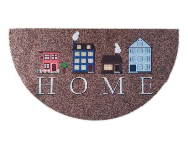 Giz Home Boyalı/Megan Kapı Paspası 40x75 Yarımay Kahve Evler