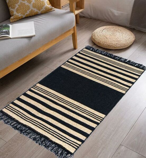 Giz Home Lara Pamuklu Kilim LR02 Siyah Sarı