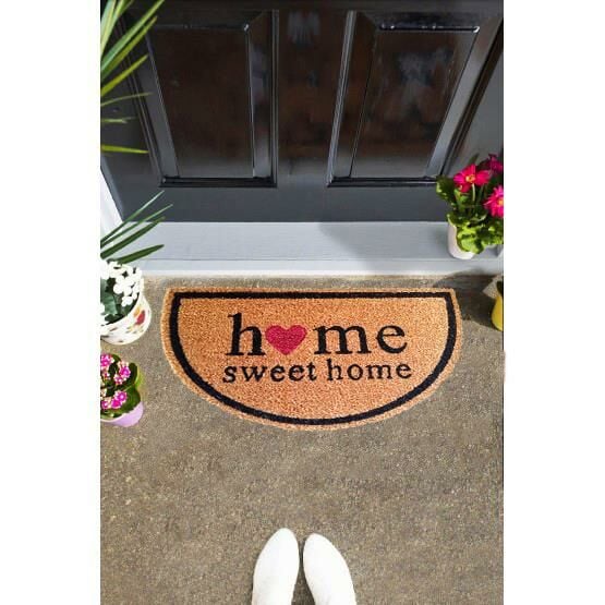 Giz Home Koko Kapı Paspası 33X55 Home Sweet Home Yarımay
