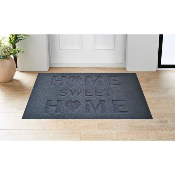Giz Home Parga Kapı Paspası 40X75 Gri Home Sweet Home