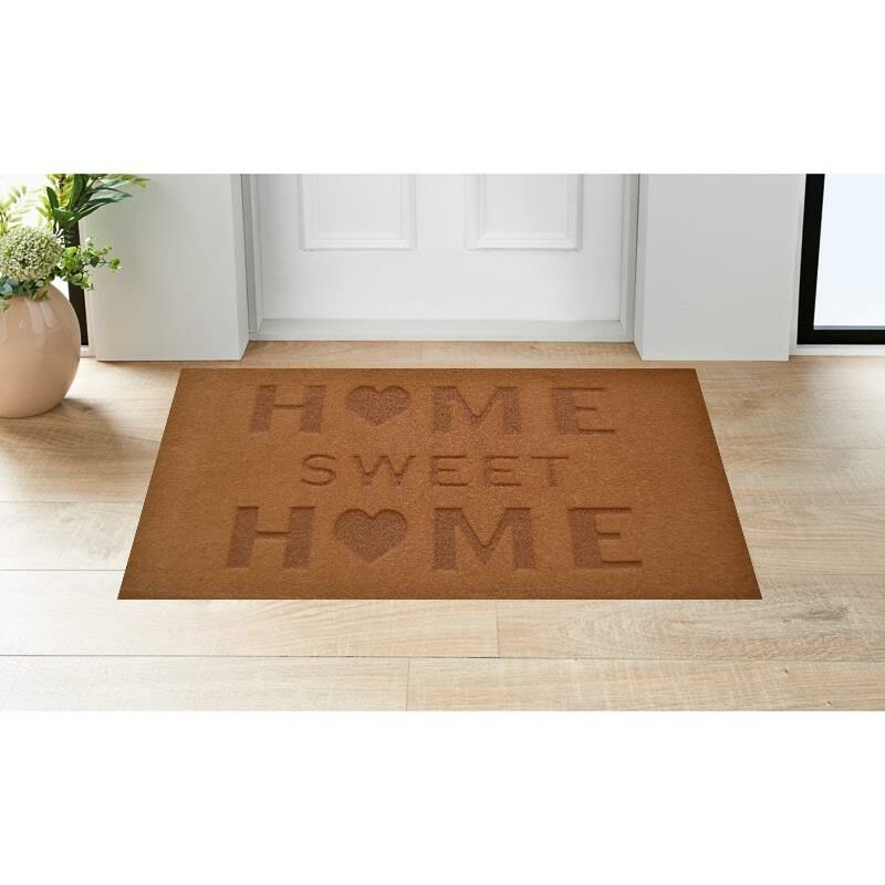 Giz Home Parga Kapı Paspası 40X75 Kahve Home Sweet Home