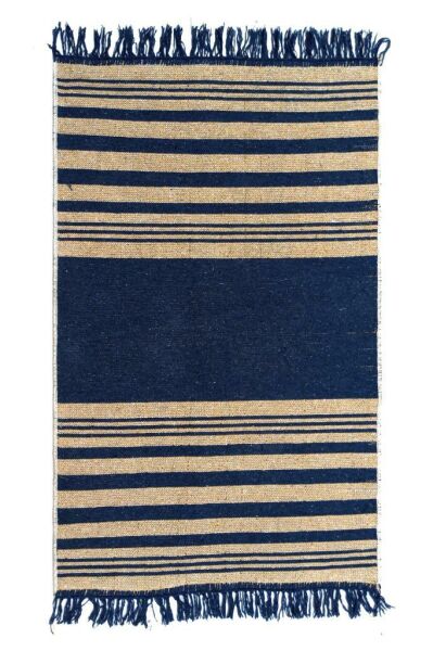 Giz Home Lara Pamuklu Kilim LR02 Lacivert Sarı