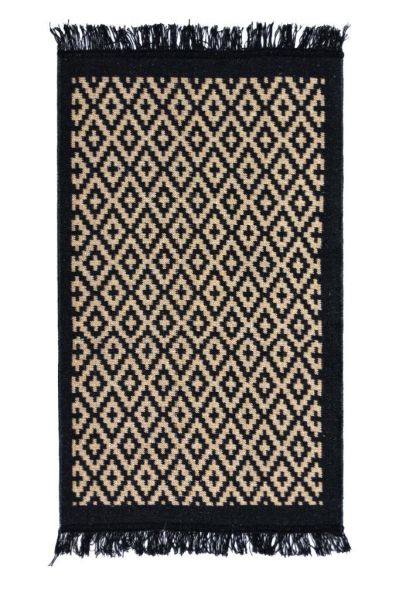 Giz Home Lara Pamuklu Kilim LR01 Siyah Sarı