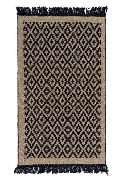 Giz Home Lara Pamuklu Kilim LR01 Siyah Sarı