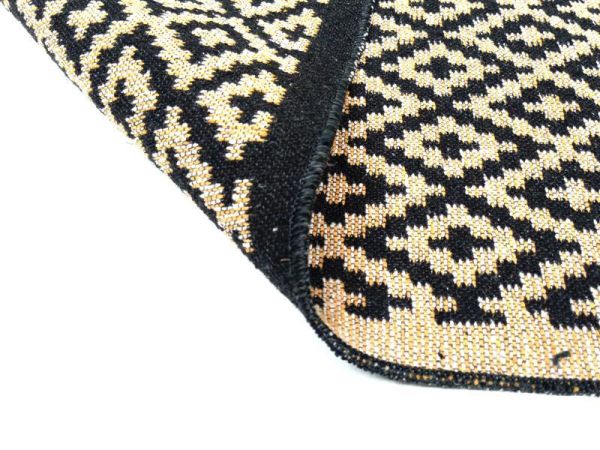 Giz Home Lara Pamuklu Kilim LR01 Siyah Sarı