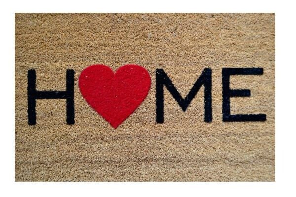 Giz Home Koko Flok Kapı Paspası 40x60 Home Kalp