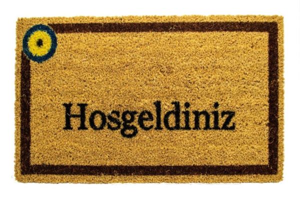 Giz Home Koko Kapı Paspası 40X60 Hoşgeldiniz Nazar Kahve