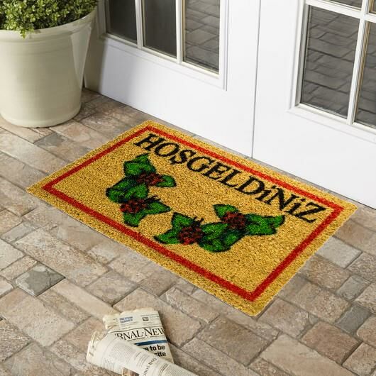 Giz Home Koko Kapı Paspası 33X55 Hoşgeldiniz Uğur Böceği