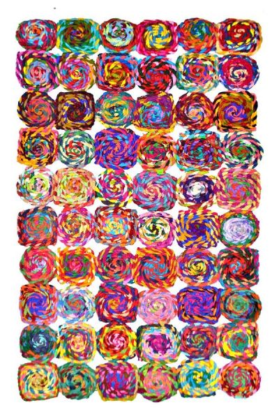 Giz Home Bolero Jüt Örgü Halı 80X140 D10-499 Dikdörtgen Çok Renkli