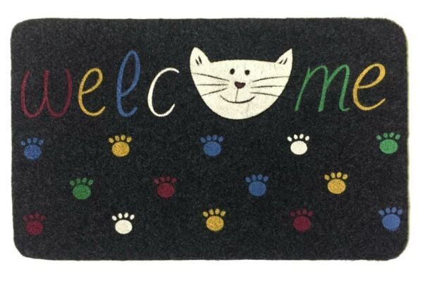 Giz Home Boyalı/Megan Kapı Paspası 40X60 Gri Welcome Pati