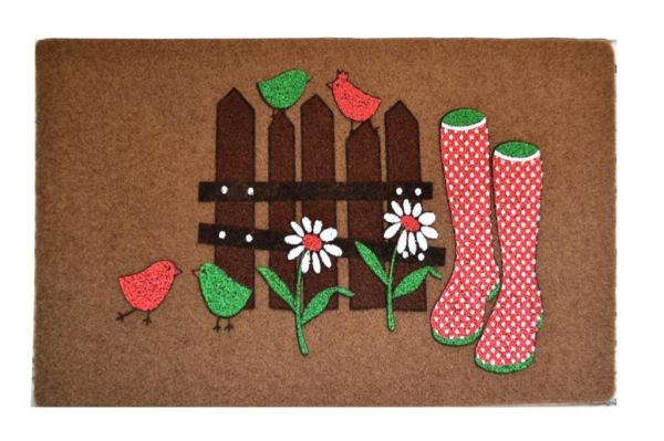 Giz Home Boyalı/Megan Kapı Paspası 40X60 Kahve Çizme