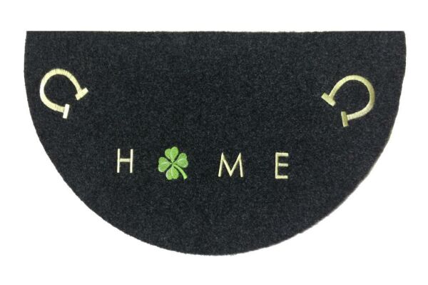 Giz Home Nakışlı/Brode Kapı Paspası 40X70 Yarımay Gri Nal