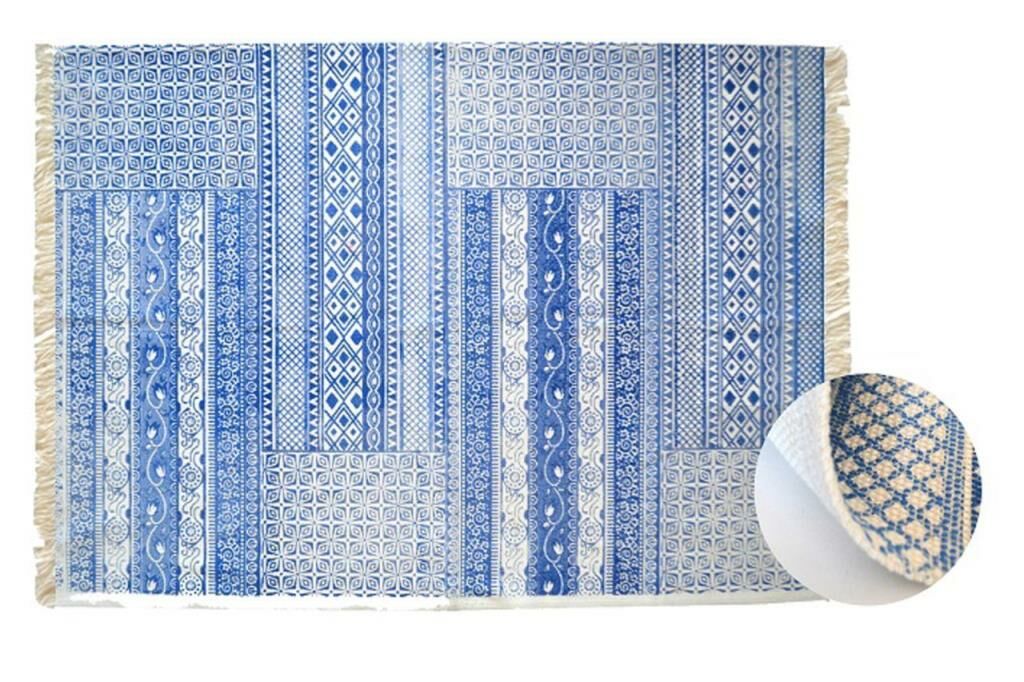 Giz Home Etnik Pamuklu Kilim 120X180 Mavi
