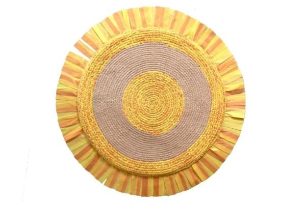 Giz Home Samba Jüt Örgü Halı 120X120 S1 Sarı