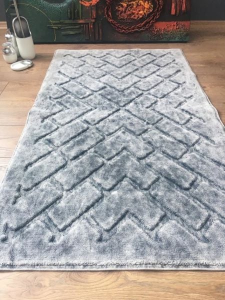 Giz Home Shu Pamuklu Halı 80X150 Gri Parke