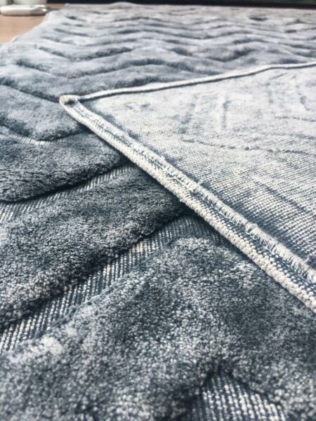 Giz Home Shu Pamuklu Halı 80X150 Gri Zigzag